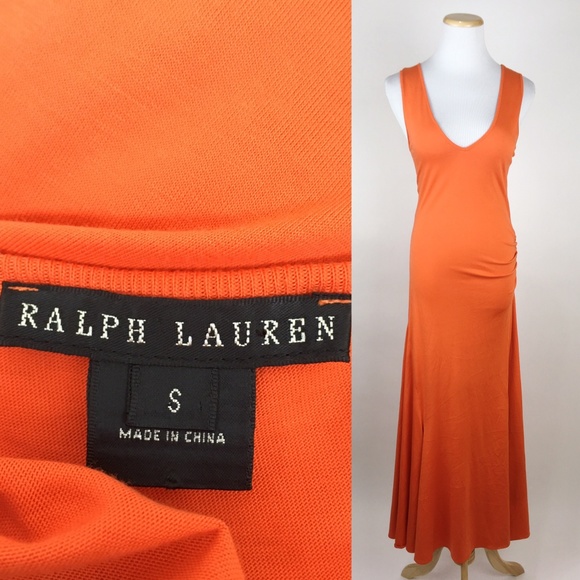 orange and black maxi dress